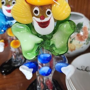 Murano Multicolor Glass Clown Figurine